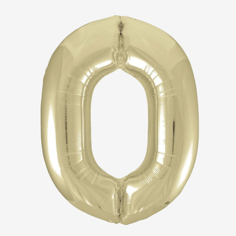 34" White Gold Number Balloons | Box Balloons | Next-Day Balloon Delivery