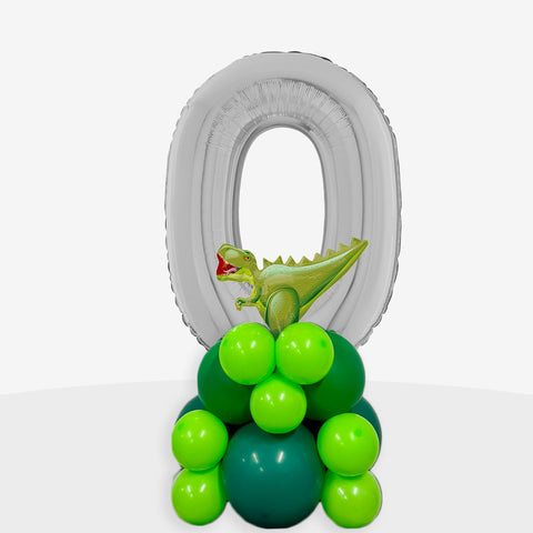 Personalised Dinosaur Number Balloon Stack | Box Balloons | Next-Day Balloon Delivery
