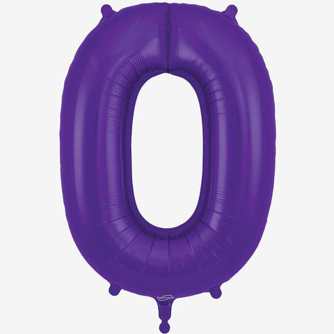 34” Purple Number Balloons - Box Balloons
