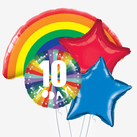 Bright Rainbow Age Balloons - Box Balloons