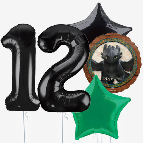 How to Train Your Dragon Round & Number Balloons | Box Balloons | Next-Day Balloon Delivery