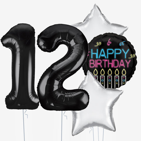 Neon & Number Balloons - Box Balloons