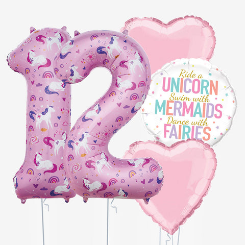 Unicorn & Number Balloons | Box Balloons | Next-Day Balloon Delivery