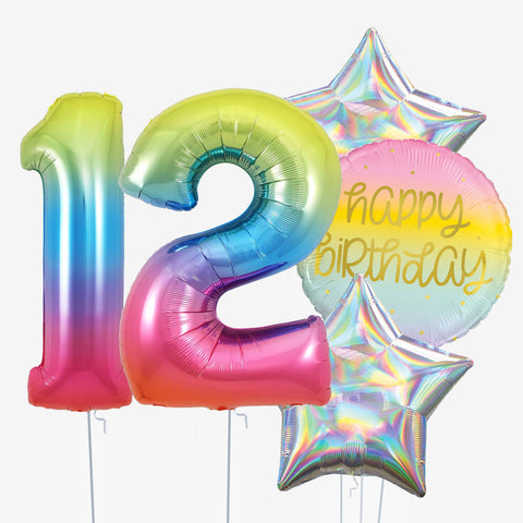 Rainbow Birthday & Number Balloons | Box Balloons | Next-Day Balloon Delivery