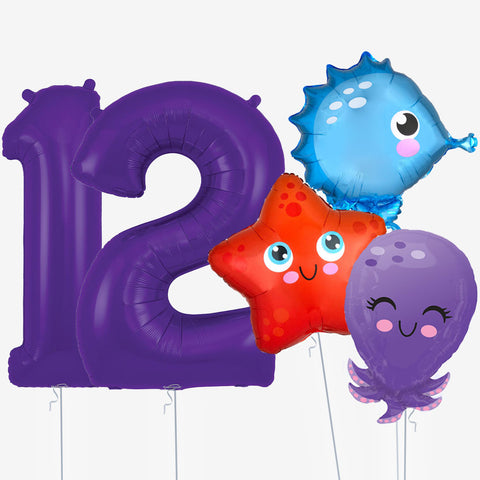 Under the Sea & Numbers Balloons - Box Balloons