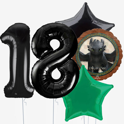 How to Train Your Dragon Round & Number Balloons | Box Balloons | Next-Day Balloon Delivery