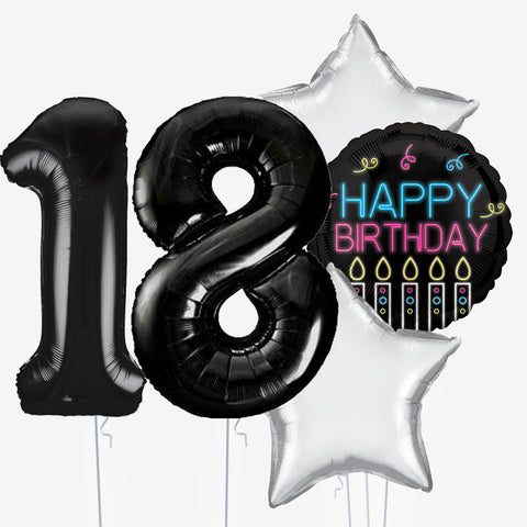 Neon & Number Balloons - Box Balloons