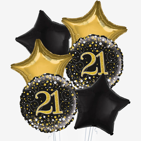 Black & Gold Age Balloons - Box Balloons