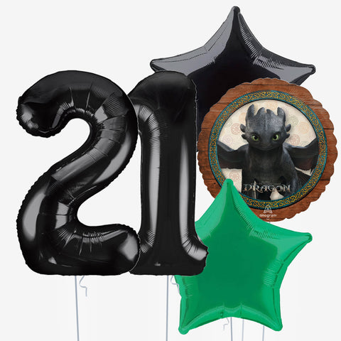 How to Train Your Dragon Round & Number Balloons | Box Balloons | Next-Day Balloon Delivery