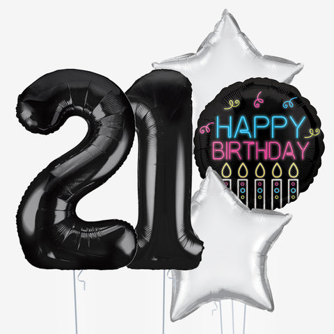 Neon & Number Balloons - Box Balloons