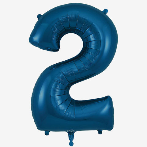 34” Navy Blue Number Balloons - Box Balloons