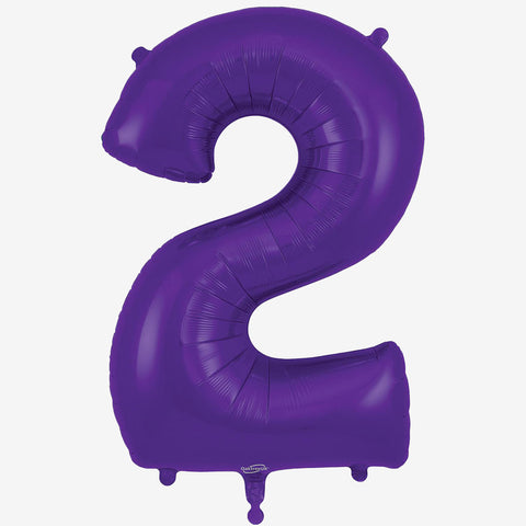34” Purple Number Balloons - Box Balloons