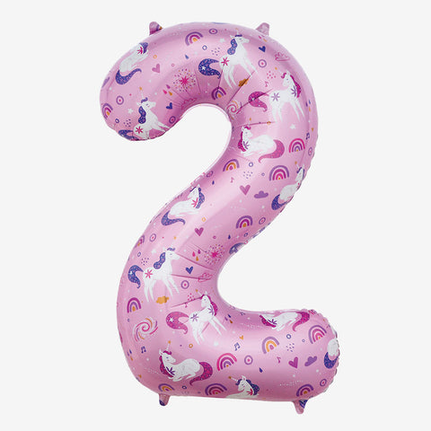 34” Unicorn Number Balloons | Box Balloons | Next-Day Balloon Delivery