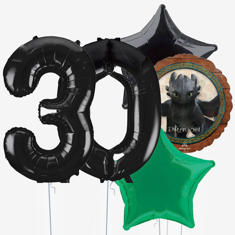 How to Train Your Dragon Round & Number Balloons | Box Balloons | Next-Day Balloon Delivery