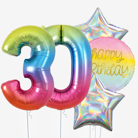 Rainbow Birthday & Number Balloons | Box Balloons | Next-Day Balloon Delivery