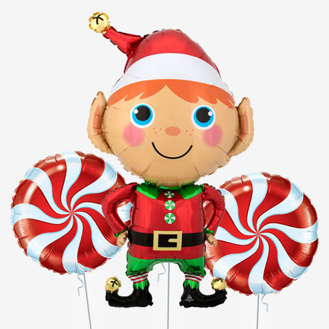 Happy Elf Christmas Balloons - Box Balloons