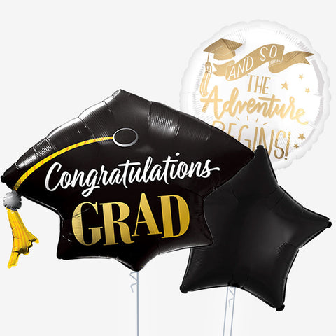 The Adventure Begins Graduation Cap Balloons | Box Balloons | Next-Day Balloon Delivery