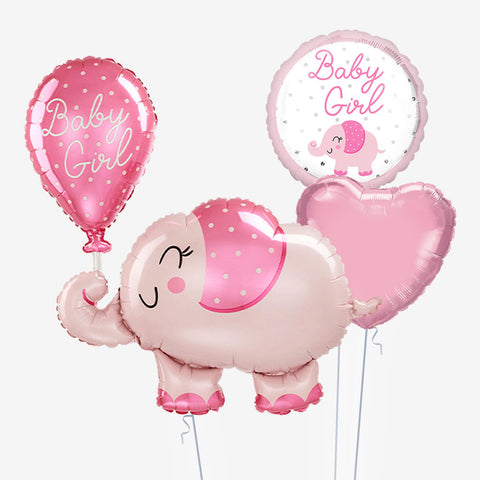 Baby Girl Elephant Balloons - Box Balloons