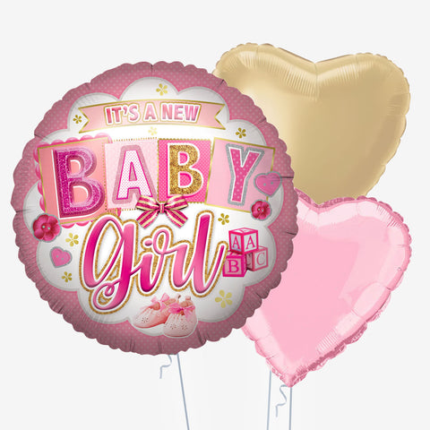New Baby Girl Jumbo Balloons | Box Balloons | Next-Day Balloon Delivery