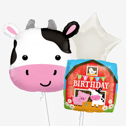Barnyard Birthday Cow Balloons | Box Balloons | Next-Day Balloon Delivery