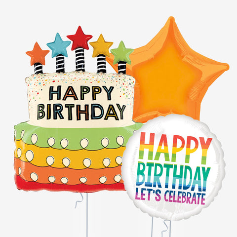Party Time Birthday Cake Balloons | Box Balloons | Next-Day Balloon Delivery