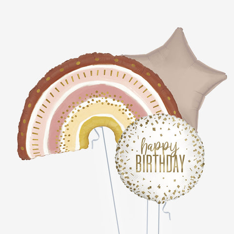 Boho Birthday Rainbow Balloons - Box Balloons