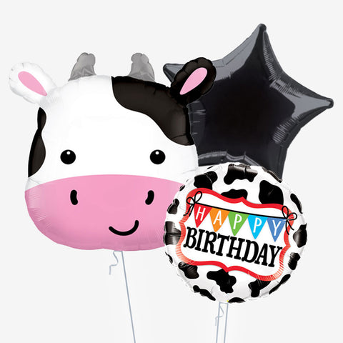 Cow Print Birthday Balloons - Box Balloons