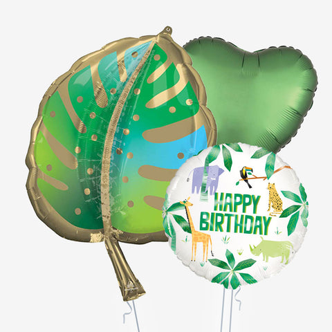 Golden Palm Leaf Birthday Balloons - Box Balloons