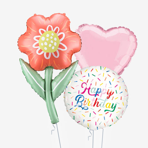 Happy Birthday Flower Balloons - Box Balloons