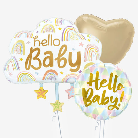 Hello Baby Cloud Balloons | Box Balloons | Next-Day Balloon Delivery