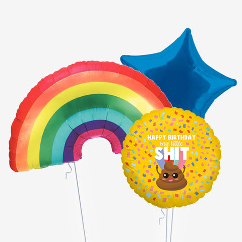 Rainbow Happy Birthday Little Sh*t Balloons - Box Balloons