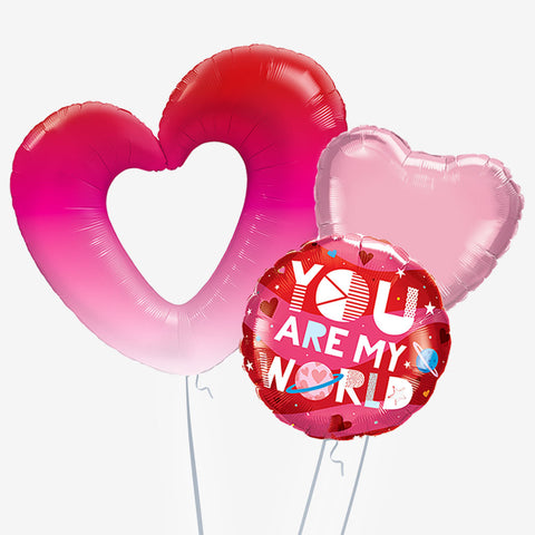 You Are My World Heart Balloons - Box Balloons