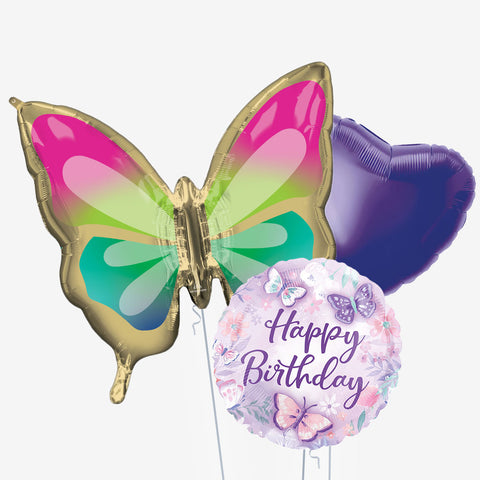 Purple Butterfly Birthday Balloons | Box Balloons | Next-Day Balloon Delivery