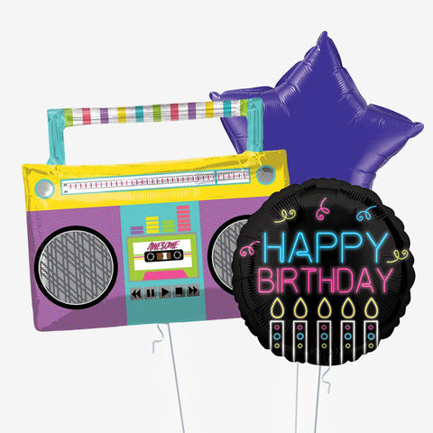 Radio Neon Birthday Balloons - Box Balloons