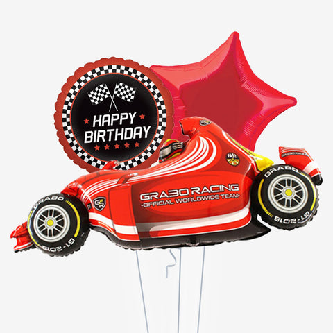 Red Racing Car Birthday Balloons | Box Balloons | Next-Day Balloon Delivery