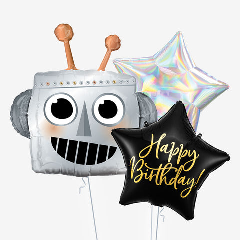 Robot Happy Birthday Balloons - Box Balloons