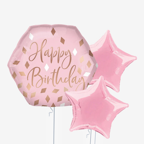 Rose Gold Birthday Balloons - Box Balloons