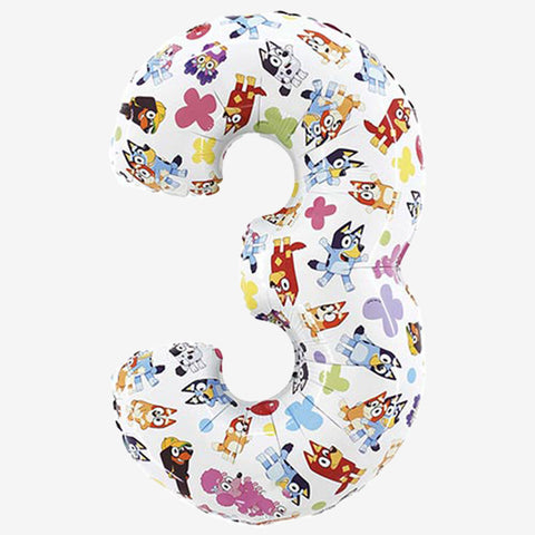 26" Bluey Number Balloons - Box Balloons
