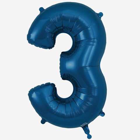 34” Navy Blue Number Balloons - Box Balloons