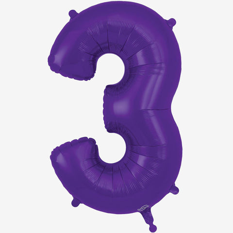 34” Purple Number Balloons - Box Balloons