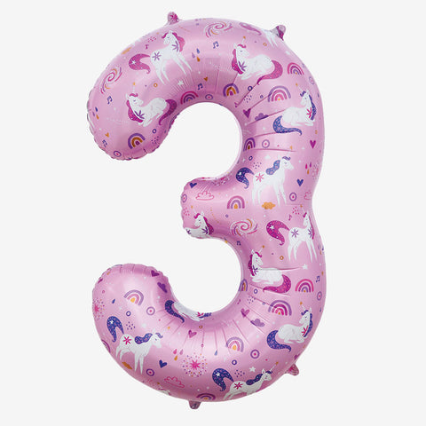 34” Unicorn Number Balloons | Box Balloons | Next-Day Balloon Delivery