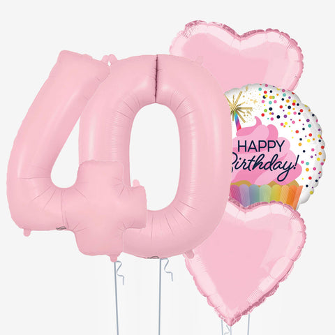 Cupcake Birthday & Number Balloons - Box Balloons
