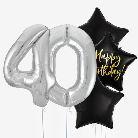 Midnight Star & Number Balloons - Box Balloons