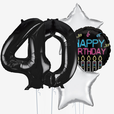Neon & Number Balloons - Box Balloons