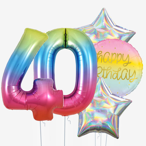 Rainbow Birthday & Number Balloons | Box Balloons | Next-Day Balloon Delivery