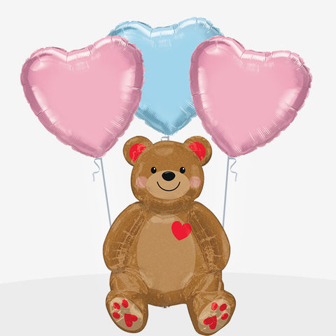 Bear & Hearts Balloons - Box Balloons