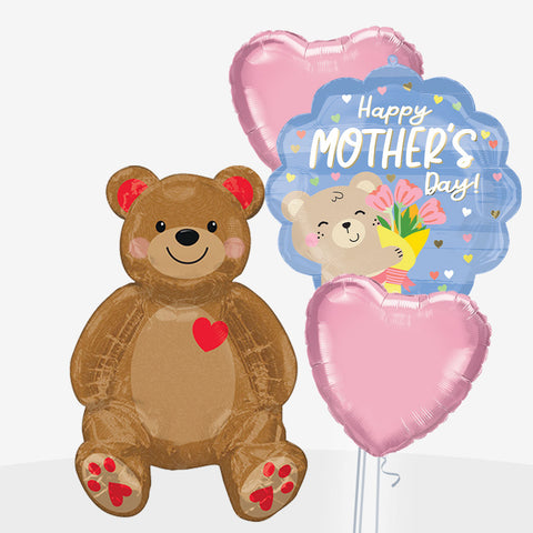 Love You Mummy Bear & Balloons | Box Balloons | Next-Day Balloon Delivery