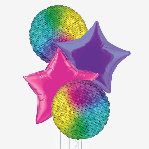 Mermaid Rainbow Stars Table Balloons | Box Balloons | Next-Day Balloon Delivery