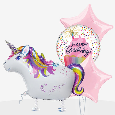 Walking Unicorn Birthday Balloons | Box Balloons | Next-Day Balloon Delivery