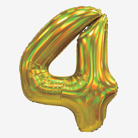 30" Iridescent Gold Number Balloons | Box Balloons | Next-Day Balloon Delivery